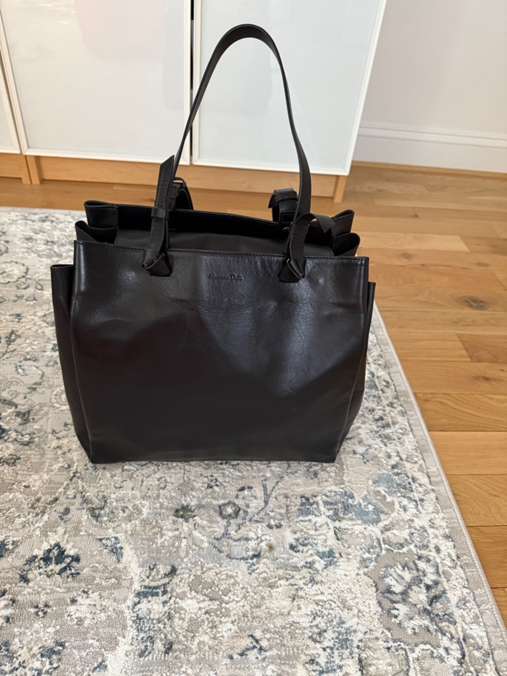 Massimo Dutti Black Leather Handbag